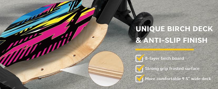 4-Wheel Electric Scooter for Kids w/250W Brushless Motor, Up to 10 MPH & 8.5 Miles, Rainbow Lights, LED Display, 5 Speed & Adjustable Balance, Foldable Kids Electric Scooter, UL 2272 Certified