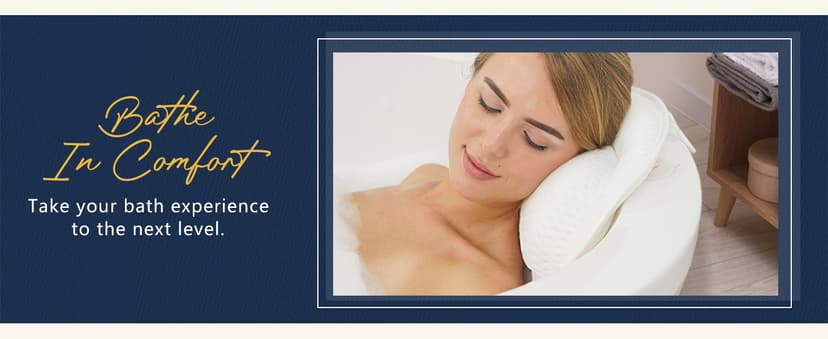 Bath Pillow Bathtub Pillow, Luxury Bath Pillows for Tub Neck and Back Support, Bath Tub Pillow Headrest with Soft 4D Mesh Fabric and Non-Slip Suction Cups, Relaxing Bath Accessories Spa Gifts