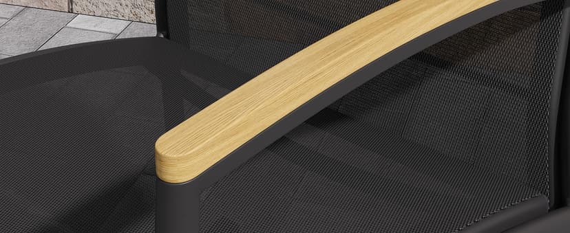 Shintenchi 3 Piece Outdoor Rocking Bistro Set, Textilene Fabric Small Patio Furniture Set, Front Porch Rocker Chairs Conversation Set with Table for Lawn, Garden, Balcony, Poolside (Black)