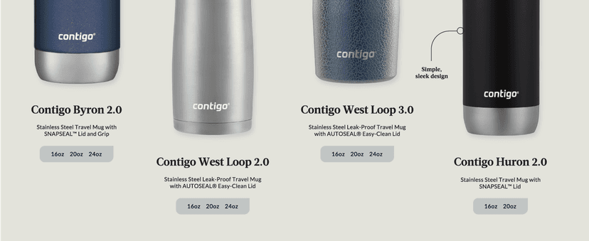 Contigo Byron Vacuum-Insulated Stainless Steel Travel Mug, 20oz - Leak-Proof Lid, BPA-Free, Blue Corn - Perfect Reusable Cup for Coffee or Water; hot and cold beverage holder