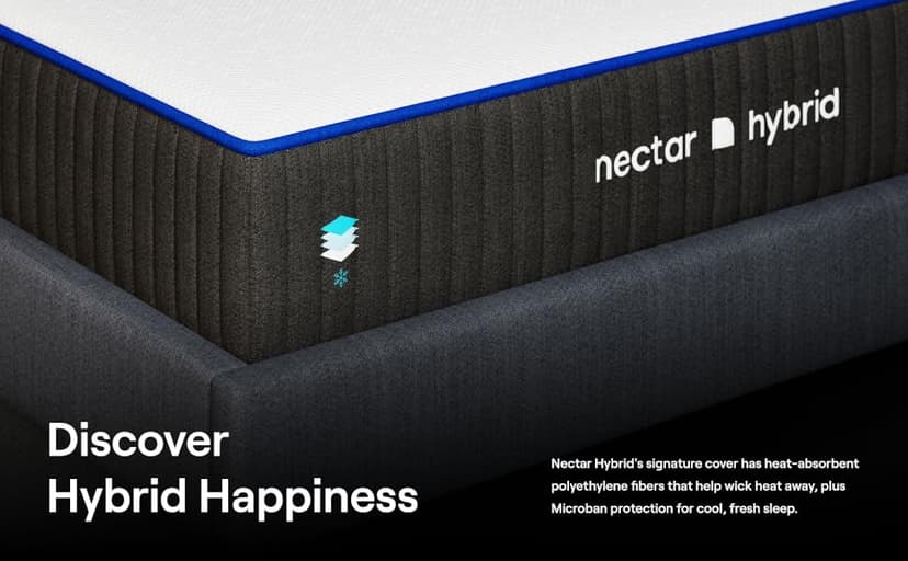 Nectar Hybrid California King Mattress 12 Inch - Medium Firm Gel Memory Foam - Steel Springs - Cooling Technology - 365-Night Trial - Forever Warranty