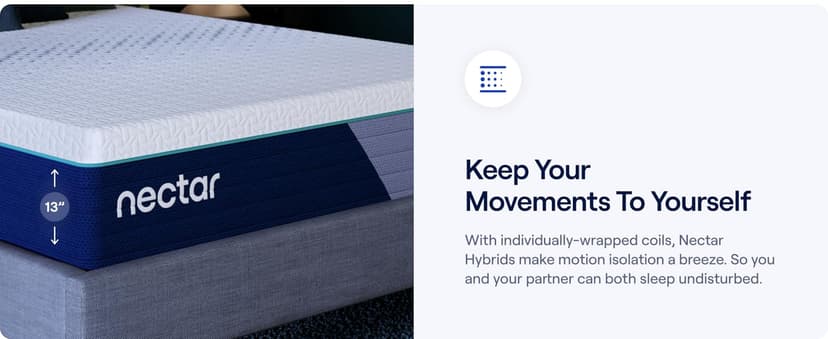 Nectar Premier Hybrid 13” King Mattress - Medium Firm - Memory Foam & Innerspring Coils - Cooling Upgrade - 2” Pressure Relief Layer - Mattress in a Box - 365-Night Trial & Forever Warranty