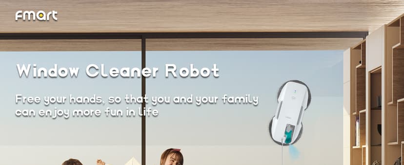 FMART T9Pro Window Cleaning Robot, Ultrasonic Atomization Intelligent Water Spray, 3800PA Suction Power, AI Intelligent Path Planning, Edge Detection Technology, Remote Control Robot Window Cleaner