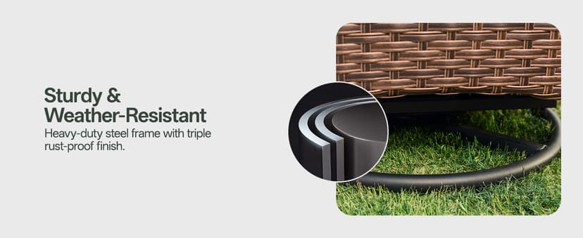 Patio Furniture Set with 6-Inch Thick Cushions, High Back Outdoor Swivel Rocker Chairs, Patio Couch and Ottomans, 6-Piece Easy Assembly Conversation Set for Porch Deck Pool Yard in Blue