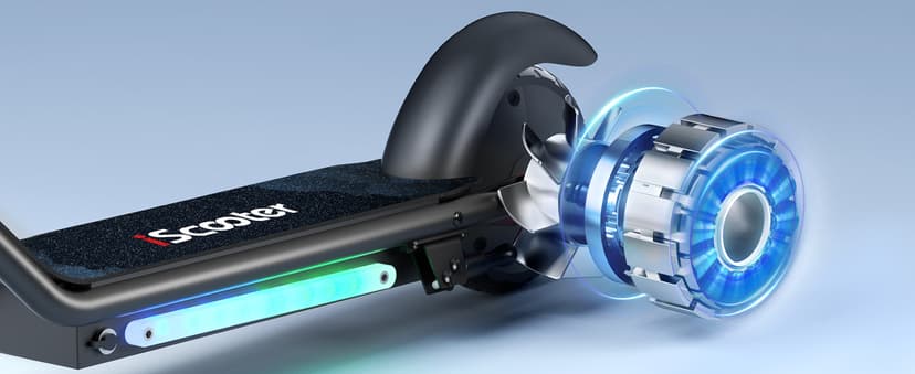 iScooter IK3/IK3Pro Electric Scooter for Kids Aged 6-12, LED Display, 3 Speeds, 3 Heights (IK3Pro), Magnetic Charging, 150W Motor, Colorful Lights