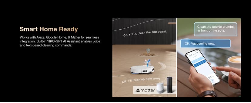 ECOVACS DEEBOT X8 PRO OMNI Robot Vacuum and Mop, 18000Pa, OZMO ROLLER Instant Self-Washing Mopping, 167℉ Hot Water Mop Washing, Auto Cleaning Solution Adding, Hot Air-Drying, Self-Emptying, Black