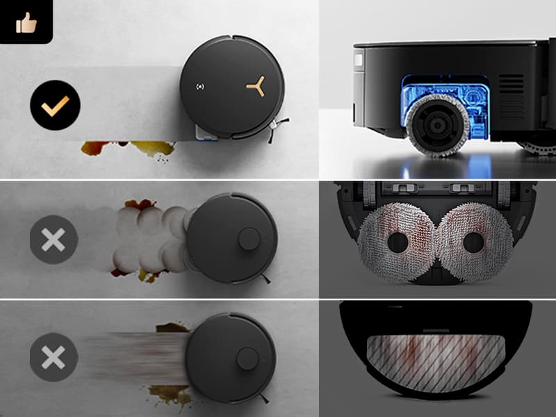 ECOVACS DEEBOT X8 PRO OMNI Robot Vacuum and Mop, 18000Pa, OZMO ROLLER Instant Self-Washing Mopping, 167℉ Hot Water Mop Washing, Auto Cleaning Solution Adding, Hot Air-Drying, Self-Emptying, Black