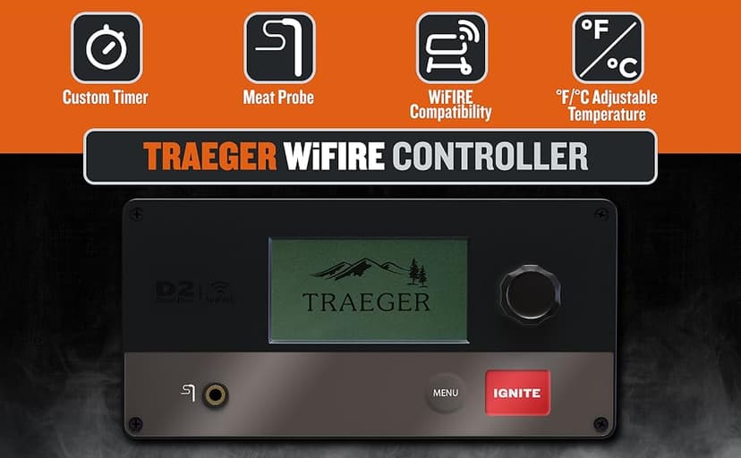 Traeger Grills Pro 575 Wood Pellet Smoker and Grill, WiFi and App Enabled Electric Smoker, 6-in-1 BBQ and Pellet Grill, 572 Square Inches of Grilling Area, 500 Degree Max Temperature, Bronze Finish