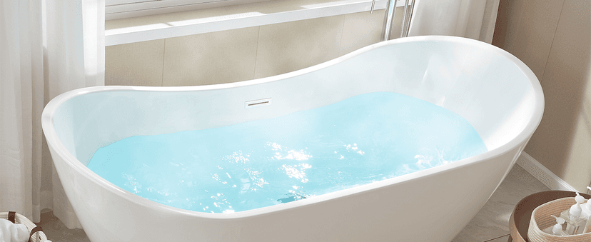 Vanity Art 71" Freestanding Bathtub | Free Standing Tub Stand Alone Tub with Contemporary Design for Soaking and Bathing, Overflow and Pop-up Drain with UPC Certified, Acrylic, VA6517-BN