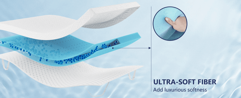 Memory Foam Mattress Topper - 3 Inch Gel Mattress Pad for Pressure Relief, Premium Soft Cooling Sleep Bed Topper, Non-Slip Design with Removable & Washable Cover (White, Queen)