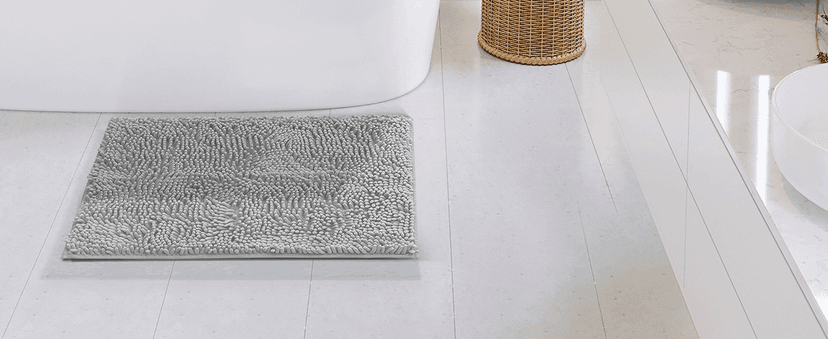 Hearth & Harbor Bathroom Rugs Sets 2 Piece, Chenille Bath Mat Set - Machine Washable Bath Mats for Bathroom Non-Slip Backing Rubber Quick Dry Bathroom Mat - Navy Bath Rug, 17x24-20x32