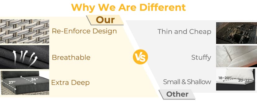 HOOOWOOO Outdoor Sectional Patio Furniture Set,9 Pieces Wicker Conversation Sets L Shaped Couch,Extra Deep Out Door Sofa Outside Furniture with Rocking Chairs,Beige