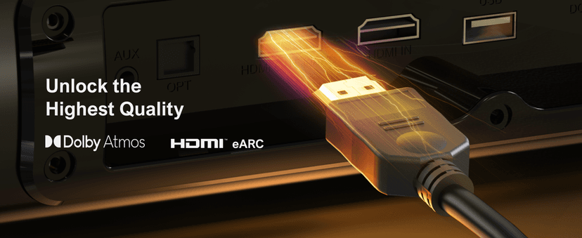 ULTIMEA 4.1ch Sound Bar for Smart TV with Dolby Atmos, 2-in-1 Bluetooth 5.3 Soundbar with Subwoofer, 280W Peak Power, 3 EQ Modes TV Soundbar, Bass Adjustable, HDMI eARC, Apollo S60, 2025 Upgraded