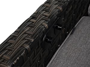 Grand patio Outdoor Recliner with Independent Adjustable Back and Footrest, Air Pump 150° Lay Flat Reclining Chair Removable Olefin Cushion Flip-Up Table Wicker Grey 1PC