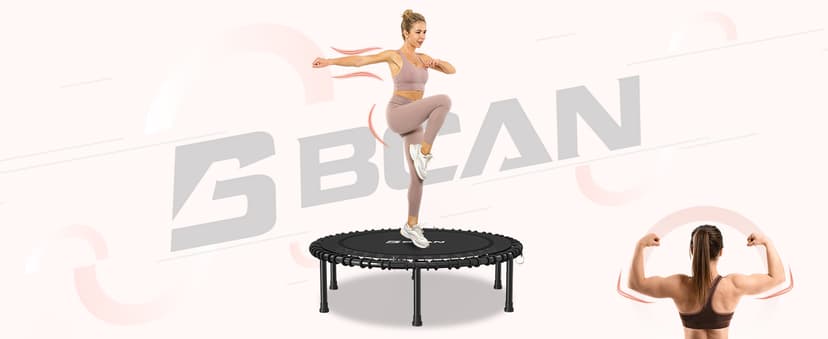 BCAN 450LBS/550LBS Foldable Mini Trampoline, 40"/48" Fitness Trampoline with Durable Bungees, Stable & Quiet Exercise Rebounder for Adults,Great Mini Trampoline for Indoor/Garden Workout - 2