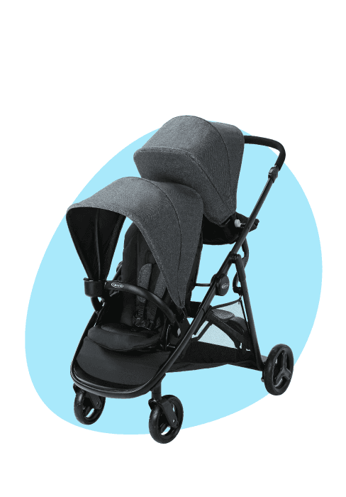 Graco Ready2Grow LX 2.0 Double Stroller Features Bench Seat and Standing Platform Options, Clark