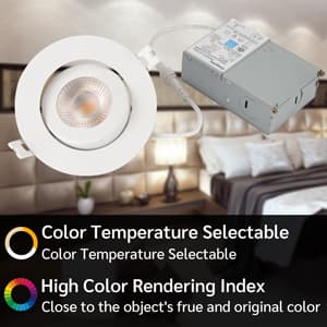 16 Pack Led Recessed Light 4 Inch,Adjustable Eyeball Gimbal, LED Recessed Lighting with Junction Box 9 Watts 750Lm Dimmable Ceiling Light ETL Listed (2700K/3000K/3500K/4000K/5000K Option)