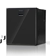 SMETA 12 Volt Refrigerator 12v 1.2 cuft RV Mini Fridge with Lock Truck Refrigerator DC 12V|110V Compact Small Fridge for Freightliner Cascadia Wheeler Trucker Drivers, Camper, Boat, Marine