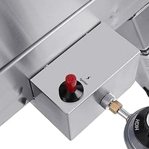 Royal Gourmet GT1001 Stainless Steel Portable Grill, 10000 BTU BBQ Tabletop Gas Grill with Folding Legs and Lockable Lid, Outdoor Camping, Deck and Tailgating, Silver