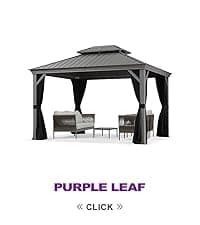PURPLE LEAF Louvered Pergola 10' x 12' Patio Aluminum Pergola with Independent Adjustable Rainproof Roof Hardtop Small for Outdoor Deck Garden Yard