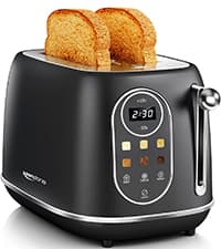 Keenstone Toaster 2 Slice, Retro Wide Slot Stainless Steel Toaster with 6 Browning Levels, Reheat & Defrost, for Bagel, Toast, Bread, Kitchen Essentials, Removable Crumb Tray, White