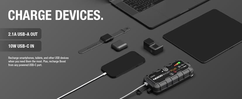 NOCO Boost GB40: 1000A UltraSafe Jump Starter – 12V Lithium Battery Booster Pack, Portable Jump Box, Power Bank & Jumper Cables - For 6.0L Gas and 3.0L Diesel Engines