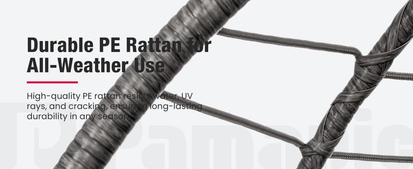 Pamapic Double Egg Chair wth Stand, 700 LBS Loveseat Rattan Swing Chair, UV Resistant Cushions with Armrests and Headrest, Thick Steel Frame Hammock Swing for Outdoor, Patio, Indoor(Grey)