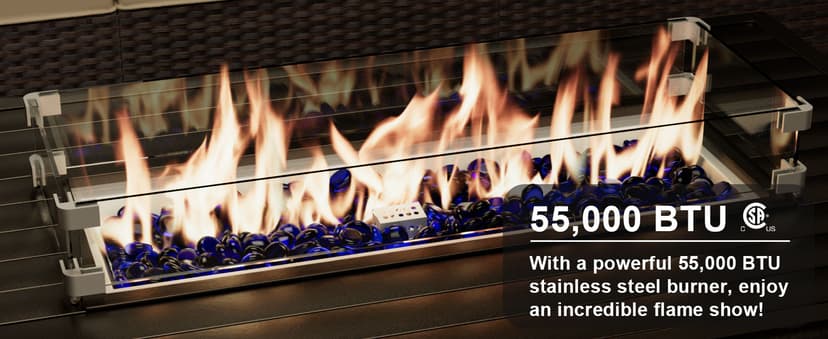 10 Pieces Patio Furniture Set with 2 Swivel Chairs Patio Furniture Outdoor Sectional Sofas with 55000 Gas Fire Pit Patio Conversation Set w/7 Cushions-Gary