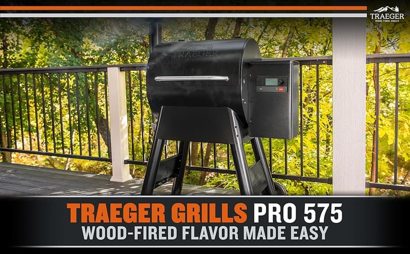 Traeger Grills Pro 575 Wood Pellet Smoker and Grill, WiFi and App Enabled Electric Smoker, 6-in-1 BBQ and Pellet Grill, 572 Square Inches of Grilling Area, 500 Degree Max Temperature, Bronze Finish