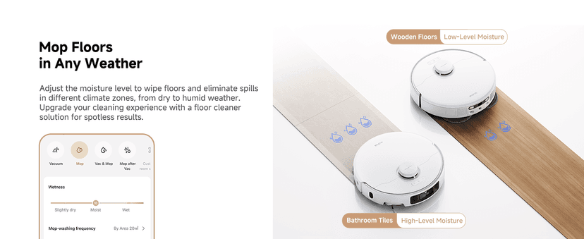 Mova P50 Pro Ultra Robot Vacuum and Mop, 19,000Pa Suction with Anti-Tangle Brush, Removable & Liftable Mop for Carpet & Floor, 167℉ Mop & Washboard Self Drying & Cleaning, Auto Empty & Refill