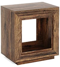 Tribesigns Rustic Wood End Table, 2 Tiered Square Side Table with Storage Shelf, Industrial Sofa Side Table for Living Room, Entrance (Rustic Brown) (1)