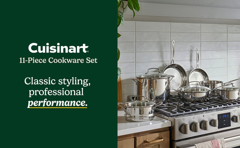 Cuisinart 77-11G Stainless Steel 11-Piece Set Chef's-Classic-Stainless-Cookware-Collection