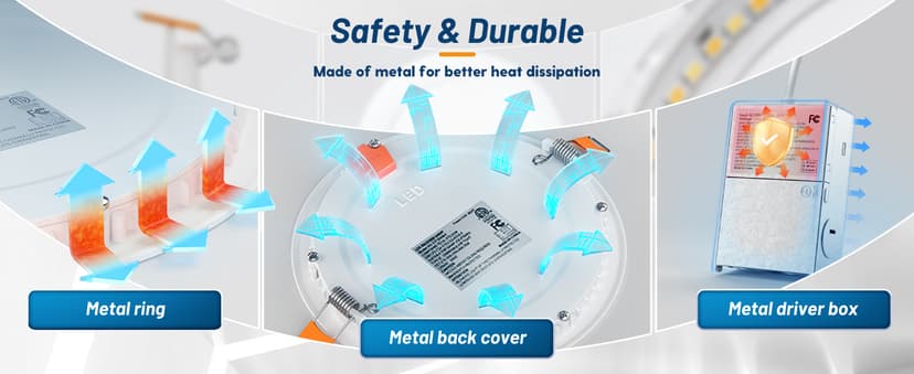 Amico 24 Pack 6 Inch 5CCT Ultra-Thin LED Recessed Ceiling Light with Junction Box, 1050LM Brightness, Dimmable Canless Wafer Downlight, 12W, ETL&FCC