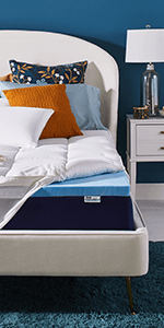 Sleep Innovations Dual Layer 4 Inch Memory Foam Mattress Topper, Queen Size, Ultra Soft Support, 3 Inch Cooling Gel Memory Foam Plus 1 Inch Fluffy Pillow Top Cover