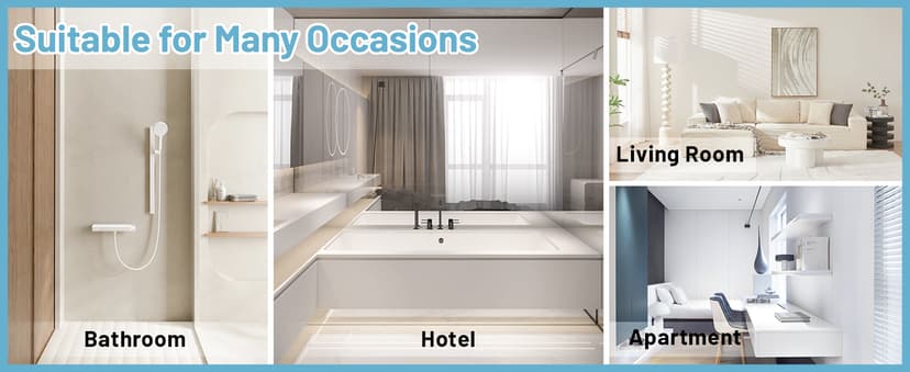 No Hook Shower Curtain with Snap in Liner - Watercolor Floral Shower Curtain - Fabric Waterproof Inner Liner, Plants Blue Beige Flowers White Cloth Shower Curtains Washable, 71 x 74 Inch