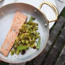 Mauviel M'Heritage 200 B 2mm Polished Copper & Stainless Steel Frying Pan With Brass Handles, 10.24-in, Made In France