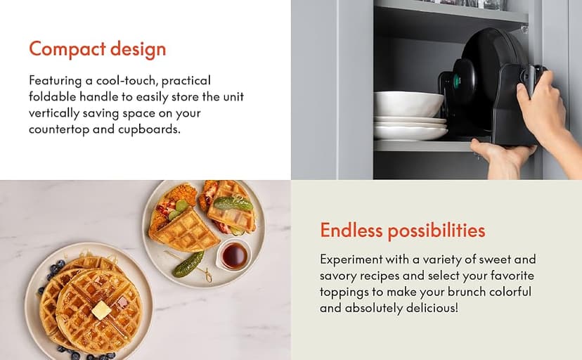 BELLA Classic Rotating Belgian Waffle Maker with Nonstick Plates, Removable Drip Tray, Adjustable Browning Control and Cool Touch Handles, Black