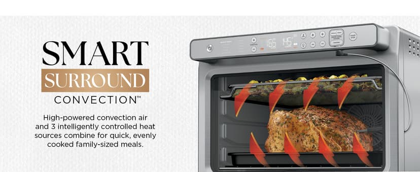 Ninja Prestige Smart XL with Pro Cook System 10-in-1 Air Fry Digital Countertop Convection Toaster Oven with Air Fry, Air Roast, Broil & Bake, Pro Cook Thermometer, 1800 Watts, Stainless Steel, DT551