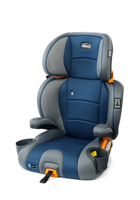 Chicco KidFit ClearTex Plus 2-in-1 Belt-Positioning Booster Car Seat, Backless and High Back Booster Seat, for Children Aged 4 Years and up and 40-100 lbs. | Drift/Grey