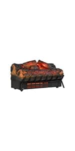 duraflame® Electric Log Set 1,000 Sq Ft Infrared Heater, Faux Logs Insert with LED Flames for Existing Fireplaces, Crackling Sounds, Remote Control Included
