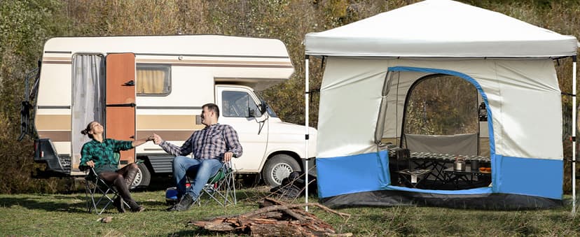 REDCAMP Canopy Camping Tent for Pop Up Canopy Tent, Inner Tent Converts Straight Leg 10'x10' or 10'x20' Canopy into Camping Tent, Fits 4-6 Person(Frame/Shelter NOT Included)