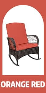 LEVELEVE 3 pcs Rocking Bistro Set Conversation Chairs PE Wicker Outdoor Rocking Chairs & Glass Table,for Porch Lawn Garden Backyard Deck(Rocking Set,Khaki)