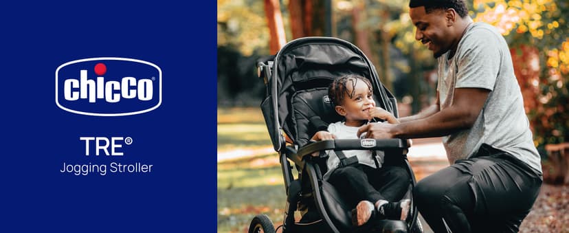 Chicco TRE® Jogging Stroller, All-Terrain Stroller, Compatible with Chicco Infant Car Seats (not Included), Baby Travel Gear | Galaxy/Black