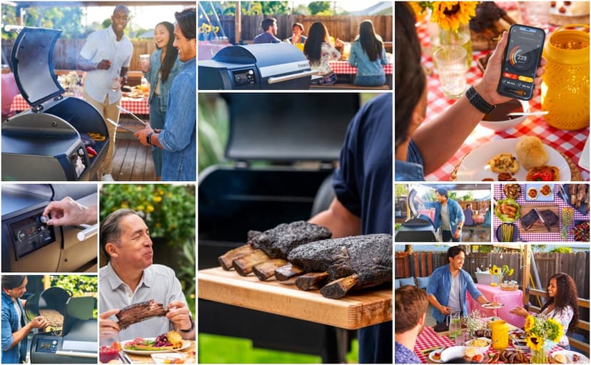 Origin-580 Wood Pellet Smoker Grill - A.I. Powered and WiFi Grill with PID controller, BBQ Grill 580 sq.in Cooking Area, Meat Probe, 8-in-1 Outdoor Smoker