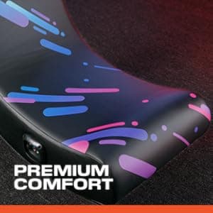 X Rocker Pixel Youth Video Gaming Floor Rocker Chair, Back to School Gifts for Gamers, Bedroom, Foldable, Black with Print