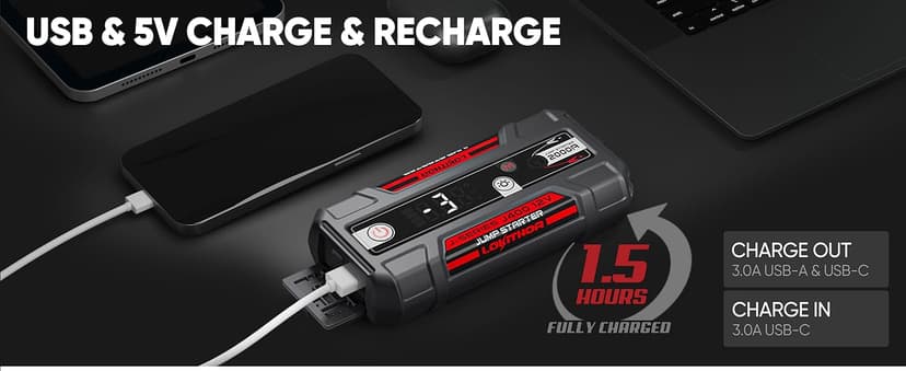 J400 Jump Starter with ConnectMax Tech, 2000A 12V Battery Jumper Starter Portable, Lithium Jump Box and Jump Pack for Up to 8.0-Liter Gas and 6.0-Liter Diesel Engines, Smart Digital Screen