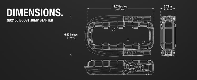 NOCO Boost X GBX155: 4250A UltraSafe Jump Starter – 12V Lithium Battery Booster Pack, Portable Jump Box, Power Bank & Jumper Cables - for 6.5L Gas and 4.0L Diesel Engines