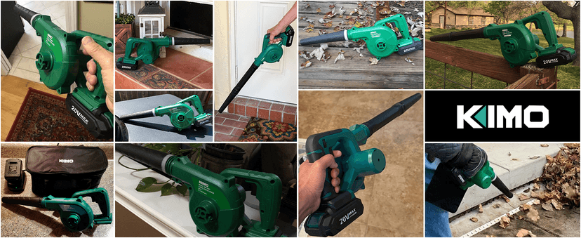 K I M O. Cordless Leaf Blower Vacuum Combo 4 in 1, 3 Nozzles &3 Modes for Inflation & Deflation, Extended Tube & Variable Speed, 20000RPM 150MPH, 2x2000mAh Battery Powered Leaf Blowers for Lawn Care
