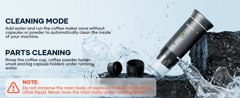 kejector Portable Coffee Maker Espresso Machine for Travel Nano Car Coffee Maker Compatible with Ground Coffee & NS Capsule for RV, Hiking Camping Office, Travel Espresso Maker Electric Gray