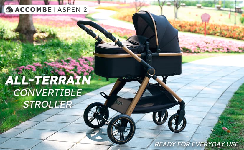 2 in 1 Baby Stroller, Convertible Bassinet Pushchair for Infants and Newborns 0-36 Months